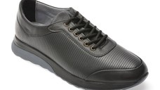 Pantofi COMFORT negri, OY825, din piele naturala