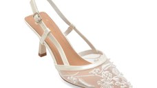 Pantofi eleganti EPICA albi, 9166, din material textil