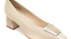 Pantofi eleganti EPICA bej, model 1228879, din piele naturala
