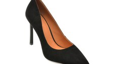 Pantofi eleganti EPICA negri, E19070, din piele intoarsa