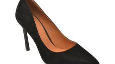 Pantofi eleganti EPICA negri, E19070, din piele intoarsa