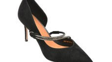 Pantofi eleganti EPICA negri, E291, din piele intoarsa