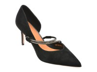 Pantofi eleganti EPICA negri, E291, din piele intoarsa - 1