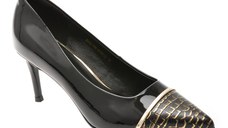 Pantofi eleganti EPICA negri, E35270A, din piele naturala lacuita