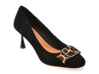 Pantofi eleganti EPICA negri, F222, din piele intoarsa - 1