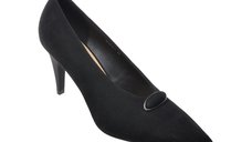 Pantofi eleganti EPICA PREMIUM 601D negri din piele intoarsa pentru femei