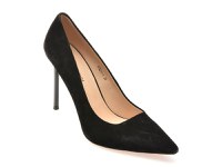 Pantofi eleganti EPICA PREMIUM negri, X212, din piele intoarsa - 1