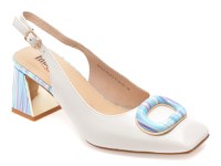 Pantofi eleganti IMAGE albi, 5K153, din piele naturala - 1