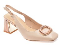 Pantofi eleganti IMAGE bej, 5K153, din piele naturala - 1