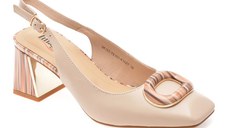Pantofi eleganti IMAGE bej, 5K153, din piele naturala