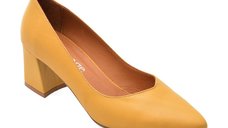 Pantofi eleganti IMAGE galbeni, 1065, din piele naturala