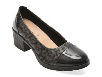 Pantofi eleganti KARISMA negri, WB60008, din piele croco - 1