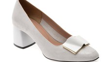 Pantofi EPICA argintii, 5411076, din piele naturala