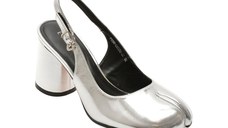 Pantofi EPICA argintii, T1290, din piele naturala