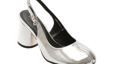 Pantofi EPICA argintii, T1290, din piele naturala