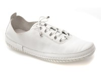 Pantofi EVIDA albi, EV2913, din piele naturala - 1