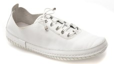 Pantofi EVIDA albi, EV2913, din piele naturala