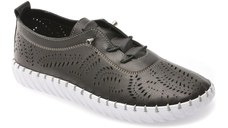 Pantofi EVIDA negri, EV2904, din piele naturala
