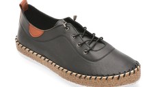 Pantofi EVIDA negri, EVHT301, din piele naturala