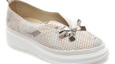 Pantofi GOLD DEER albi, 212618Z, din piele naturala
