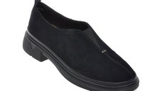 Pantofi IMAGE 1798H13 negri din piele intoarsa pentru femei