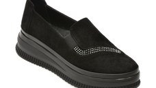 Pantofi IMAGE negri, 381126, din piele intoarsa