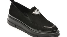 Pantofi IMAGE negri, 387392, din piele intoarsa
