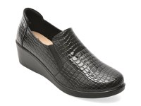 Pantofi KARISMA negri, WB60017, din piele croco - 1