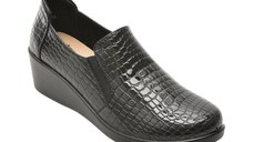 Pantofi KARISMA negri, WB60017, din piele croco