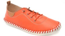 Pantofi LUNAR portocalii, EV30106, din piele naturala