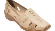 Pantofi RIEKER 41385 bej din piele naturala pentru femei