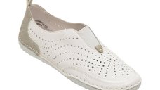 Pantofi RIEKER 43663 albi din piele naturala pentru femei