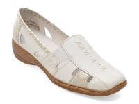 Pantofi RIEKER albi, 41385, din piele naturala - 1