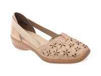 Pantofi RIEKER bej, 41356, din piele naturala - 1