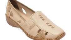 Pantofi RIEKER bej, 41385, din piele naturala