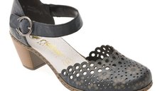 Pantofi RIEKER bleumarin, 40902, din piele naturala