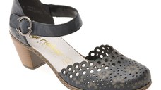 Pantofi RIEKER bleumarin, 40902, din piele naturala