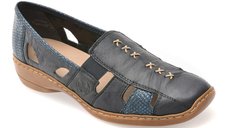 Pantofi RIEKER bleumarin, 41385, din piele naturala