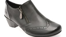 Pantofi RIEKER negri, 41757, din piele naturala