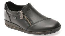 Pantofi RIEKER negri, 44265, din piele naturala