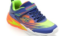 Pantofi SKECHERS albastri, FLEX-GLOW ULTRA, din material textil