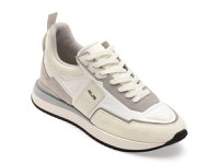 Pantofi sport 4US albi, SEAN 400, din material textil - 1