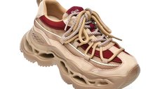 Pantofi sport bej FLAVIA PASSINI 6386 din material textil si piele naturala