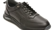 Pantofi sport BERLANTY BRT705 negri din piele naturala pentru barbati