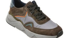 Pantofi sport BITE THE BULLET gri, 9104, din material textil si piele naturala