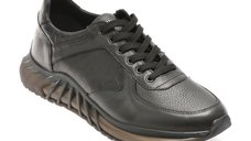 Pantofi sport BITE THE BULLET negri, KL210, din piele naturala