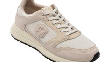 Pantofi sport BOSS albi, 4612, din material textil si piele naturala