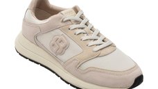 Pantofi sport BOSS albi, 4612, din material textil si piele naturala