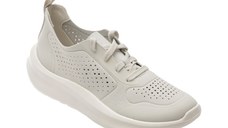 Pantofi sport CLARKS albi, SOLEVANA TIE, din material textil