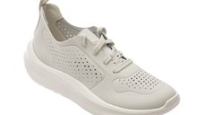 Pantofi sport CLARKS albi, SOLEVANA TIE, din material textil
